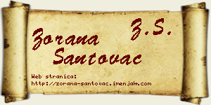 Zorana Santovac vizit kartica